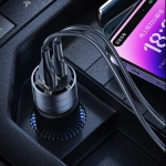 Ładowarka samochodowa USAMS C36 USB+USB-C 95 W Fioletowa - Purple