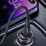 Ładowarka samochodowa USAMS C35 1 x USB-A + 1 x USB-C 45 W Czarna - Black