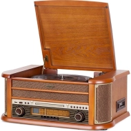 Wieża z gramofonem Reflexion HIF2002 Retro HiFi-System Brązowa - Brown