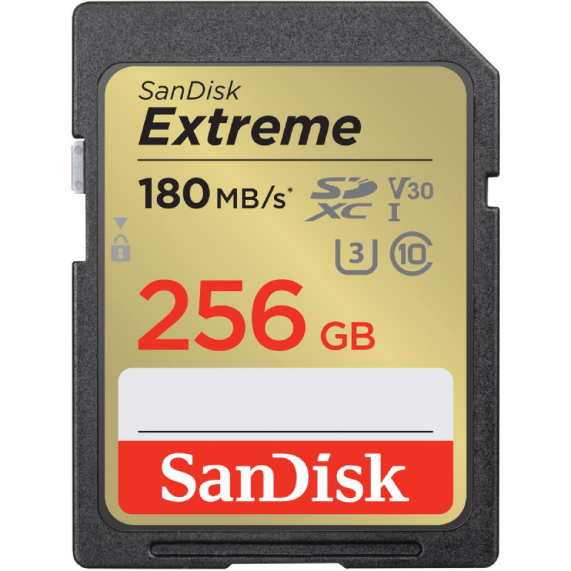 Karta pamięci SanDisk Extreme SDXC 256 GB 180/130 MB/s C10 V30 UHS-I U3