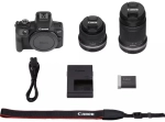 Canon EOS R100 + RF-S 18-45 mm f/4.5-6.3 IS STM + 55-210 mm f/5-7.1 IS STM