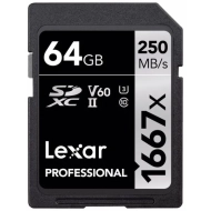Karta pamięci Lexar Professional SDXC 64GB 1667X UHS-II (250 MB/s)
