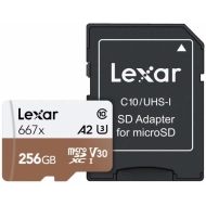 Karta pamięci Lexar Professional microSDXC 256GB 667X UHS-I A2 (100 MB/s) + Adapter SD