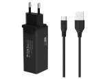 Ładowarka sieciowa 36 W Somostel SMS-A80 + kabel USB-C czarna
