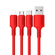 Kabel USB USB-C 3A Quick Charger 1,2 m POWERLINE Somostel czerwony Macaron
