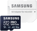 Karta pamięci Samsung microSDXC PRO Ultimate 2023 512 GB A2 V30 U3 UHS-I (200 MB/s) + adapter SD