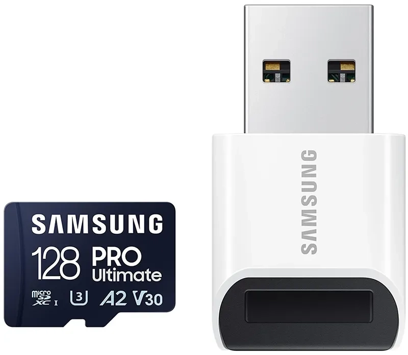 Karta pamięci Samsung microSDXC PRO Ultimate 2023 128 GB A2 V30 U3 UHS-I (200 MB/s) + czytnik microSD