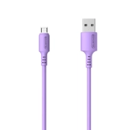Kabel USB - micro USB 3A Quick Charger 1,2m POWERLINE SMS-BP06 MACARON Somostel fioletowy