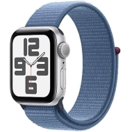 Apple Watch SE 2 (2023) GPS 44mm koperta aluminiowa Silver + pasek Winter Blue Sport Loop