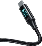 Kabel USB-C Mcdodo Digital HD 6A 66W z wyświetlaczem czarny