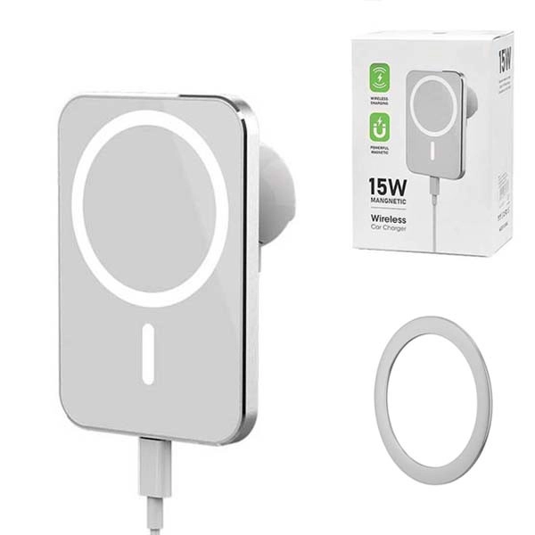 Ładowarka samochodowa MagSafe 15W + uchwyt biała