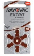 Bateria do aparatów słuchowych Rayovac Extra Advanced 312 (6 sztuk)