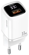 Ładowarka sieciowa USB-A/USB-C 33 W USAMS biała