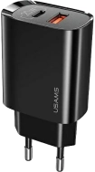 Ładowarka sieciowa USB-A/USB-C 20 W Fast Charging USAMS czarna