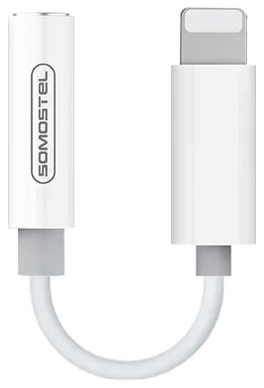 Adapter Lightning - Jack 3.5 mm Somostel biały