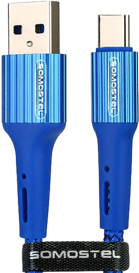 Kabel USB-A - USB-C 3.6 A 1m Somostel niebieski