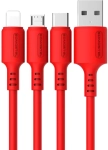 Kabel USB-A-USB-C 3 A Somostel czerwony