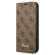 Guess GUBKP14XHG4SHW iPhone 14 Pro Max 6,7" brązowy/brown book 4G Vintage Gold Logo