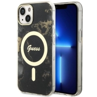 Guess GUHMP14MHTMRSK iPhone 14 Plus / 15 Plus 6.7" czarny/black hardcase Golden Marble MagSafe