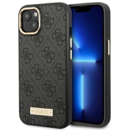 Guess GUHMP14MU4GPRK iPhone 14 Plus / 15 Plus 6.7" czarny/black hard case 4G Logo Plate MagSafe