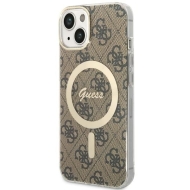 Guess GUHMP14SH4STW iPhone 14 / 15 / 13 6.1" brązowy/brown hardcase 4G MagSafe