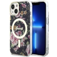 Guess GUHMP14SHCFWSK iPhone 14 / 15 / 13 6.1" czarny/black hardcase Flower MagSafe