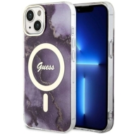 Guess GUHMP14SHTMRSU iPhone 14 / 15 / 13 6.1" purpurowy/purple hardcase Golden Marble MagSafe