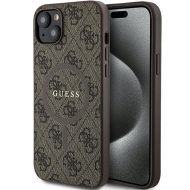 Guess GUHMP15MG4GFRW iPhone 15 Plus / 14 Plus 6.7" brązowy/brown hardcase 4G Collection Leather Metal Logo MagSafe