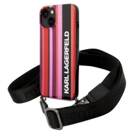 Karl Lagerfeld KLHCP14SSTSTP iPhone 14 / 15 / 13 6,1" hardcase różowy/pink Color Stripes Strap