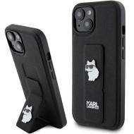 Karl Lagerfeld KLHCP15SGSACHPK iPhone 15 / 14 / 13 6.1" czarny/black hardcase Gripstand Saffiano Choupette Pins