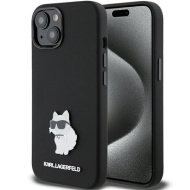 Karl Lagerfeld KLHCP15SSMHCNPK iPhone 15 / 14 / 13 6.1" czarny/black Silicone Choupette Metal Pin