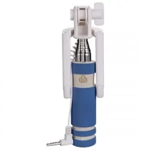 Selfie stick z kablem niebieski