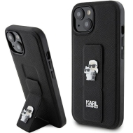 Karl Lagerfeld KLHCP15SGSAKCPK iPhone 15 / 14 / 13 6.1" czarny/black hardcase Gripstand Saffiano Karl&Choupette Pins