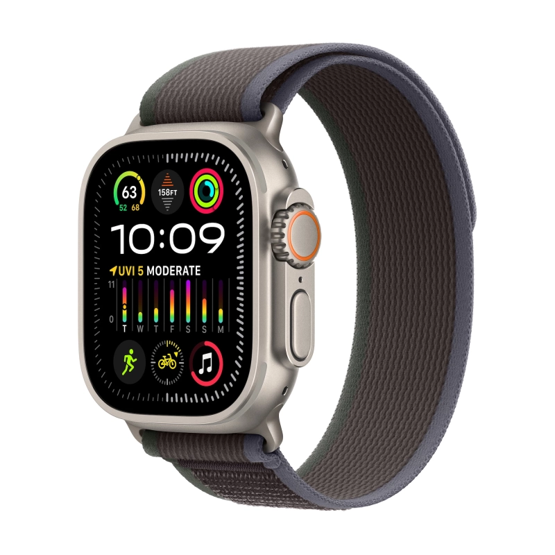 Apple Watch Ultra 2 GPS + Cellular 49 mm koperta tytanowa + opaska Trail rozmiar M/L czarno-niebieski