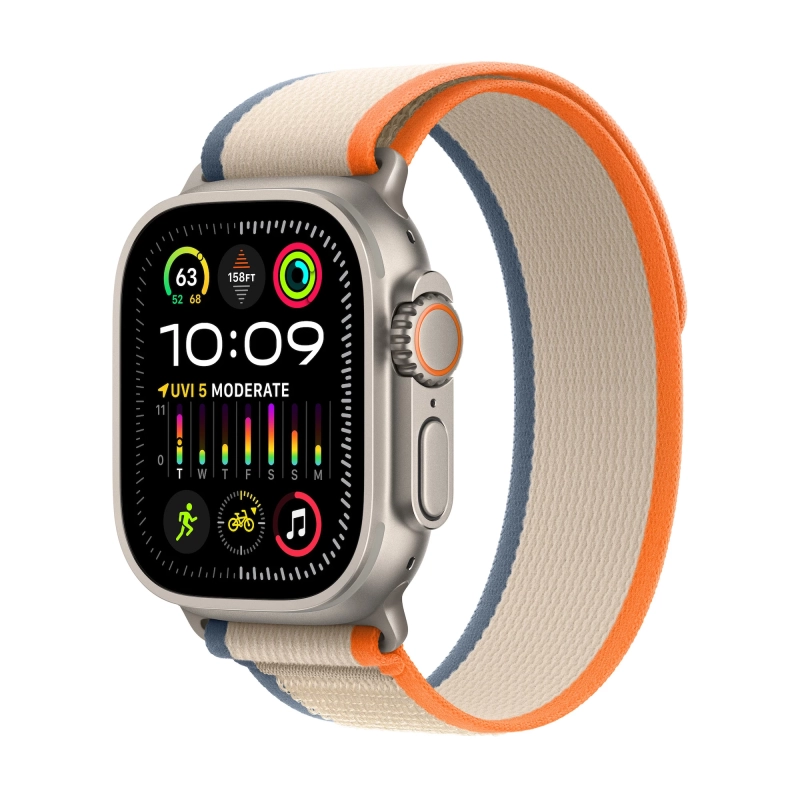 Apple Watch Ultra 2 GPS + Cellular 49 mm koperta tytanowa + opaska Trail rozmiar S/M pomarańczowo-beżowy