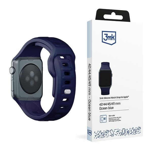 3MK Silicone Watch Strap granatowy/ocean blue dla Apple Watch 42/44/45/49mm