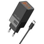 Ładowarka sieciowa 2xUSB-C USB-A 65W GaN Beline + kabel USB-C czarna