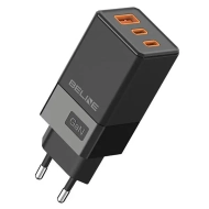 Ładowarka sieciowa 2xUSB-C USB-A 65W GaN Beline czarna