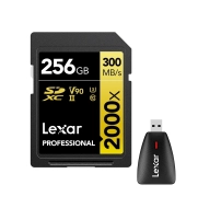 Karta pamięci Lexar Pro 2000X SDXC 256GB UHS-II U3 V90 (300 MB/s) + czytnik za 1 zł