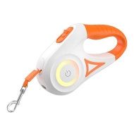 Smycz automatyczna LED Rojeco 5m (pomarańczowo-biała) 