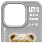 Nimmy etui iPhone 15 Pro Max 6.7" szary/gray Cool&Cute 2.0 Bear