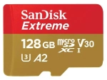 Karta pamięci Sandisk Extreme microSDXC 128 GB A2 C10 V30 UHS-I U3 ActionCam (160 MB/s) + Adapter SD