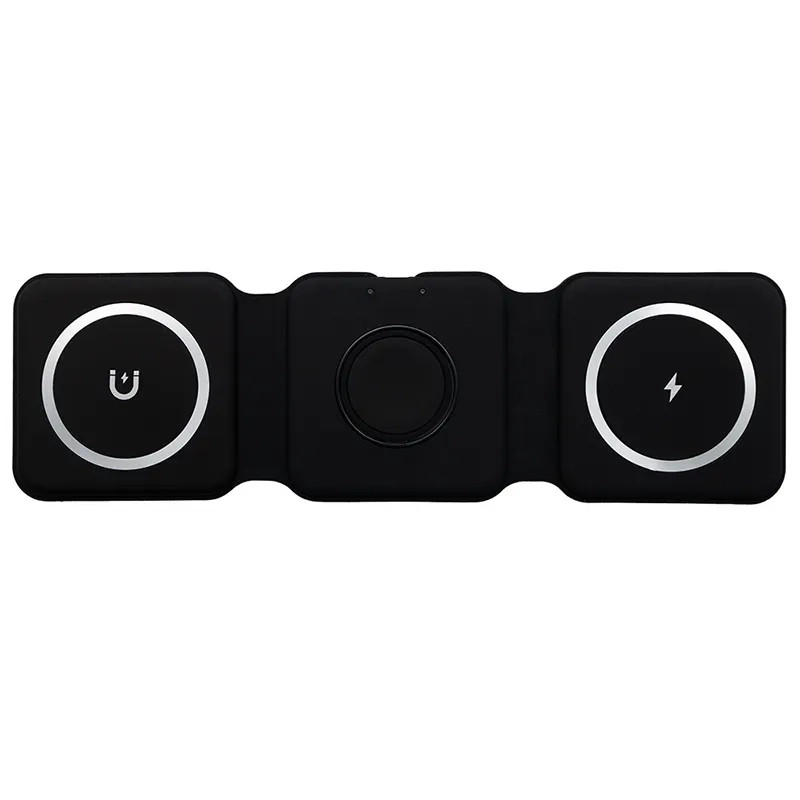 Ładowarka bezprzewodowa indukcyjna 3w1 Ecobox Magsafe 15 W czarna
