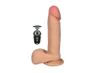 Dildo z wibracją i rotacją – pilot, cyberskóra, 17 cm