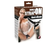 Podwójny penis dildo członek strap-on uprząż sex