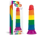 Tęczowe Dildo Elastyczne z Przyssawką Silikonowe 