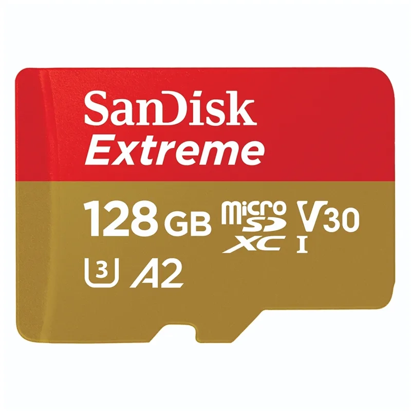 Karta pamięci SanDisk Extreme microSDXC 128 GB A2 C10 V30 UHS-I U3 ActionCam (190 MB/s) + adapter SD