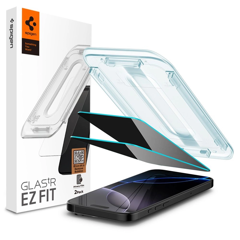 Szklo prywatyzujace Spigen Glas.TR EZ FIT Privacy do Apple iPhone 17 Pro Max / 16 Pro Max 2szt.