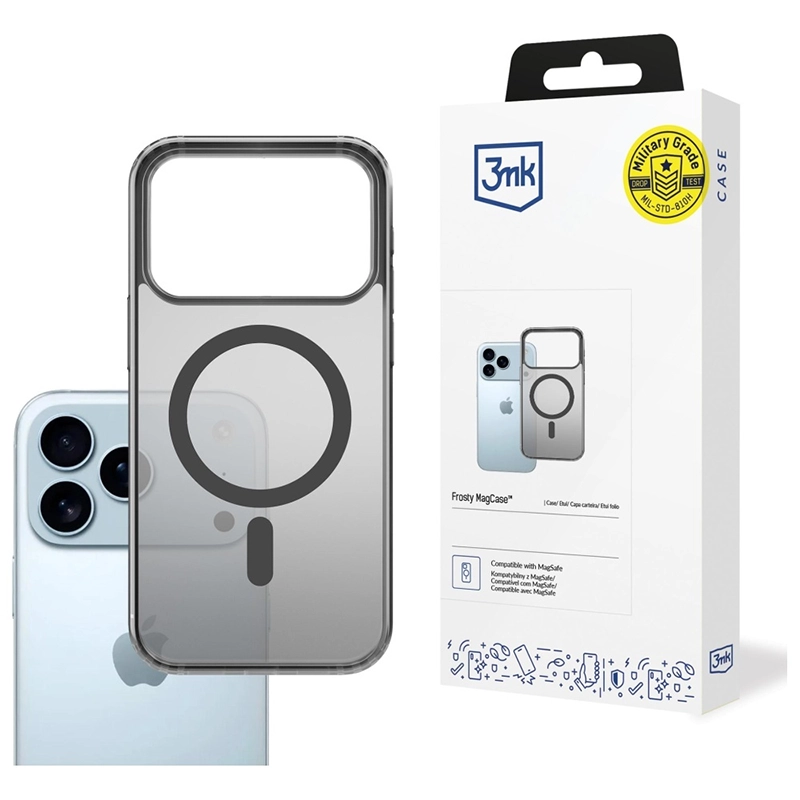 Etui 3MK Frosty MagCase do Apple iPhone 17 Pro Czarny - Black
