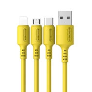 Kabel Somostel Macaron SMS-BP06 USB - USB-C 3.1 A, 1.2 m żółty